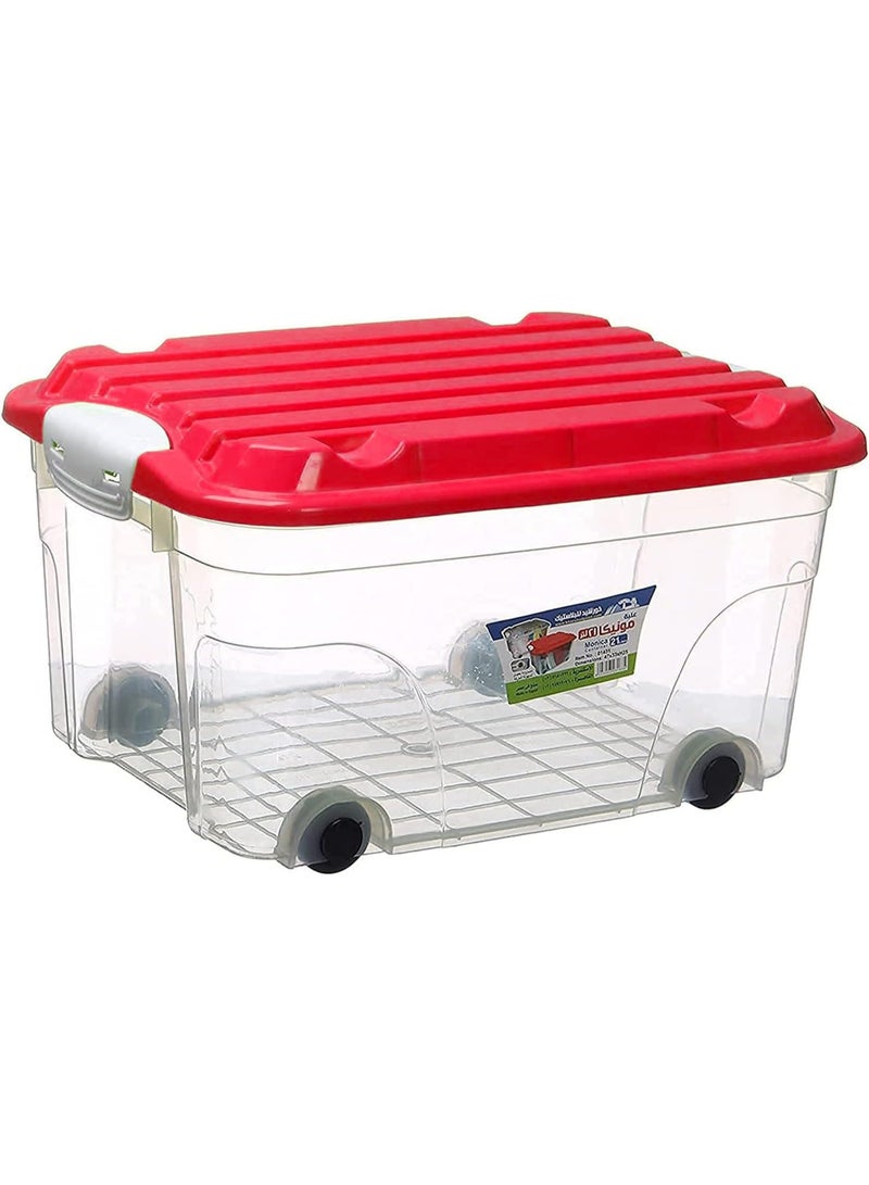 Khorshed Plast Monica 21L Compact Storage Box with Wheels by Khurshid, Made of Plastic, Multi-Purpose, Suitable for Home, Office, and Workshop, Available in Various Colors. 62230032357722 - Image 2